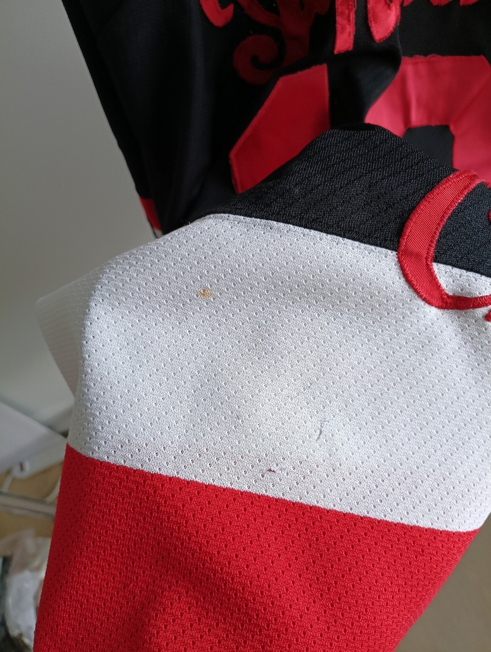Vintage 90s Indian Motorcycle CCM Maska Hockey Jersey XXL Black Red Rare - Picture 10 of 11